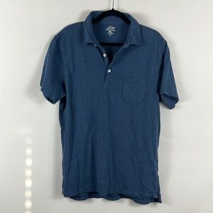 J. Crew Garment-Dyed Slub Cotton Short Sleeve Polo Size L